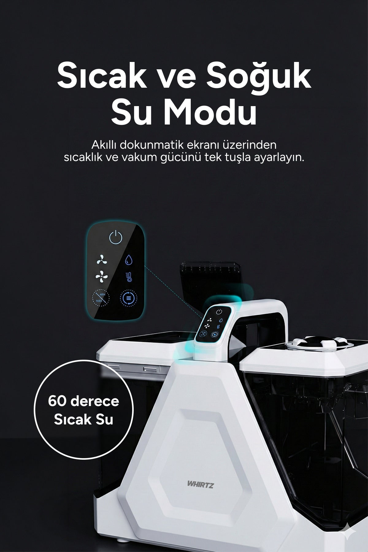 Sıcak/Soğuk Fonksiyonlu Halı ve Koltuk Yıkama Makinesi - 14 kPA Emiş Gücü - 5 başlıklı HCC-1002, one size
