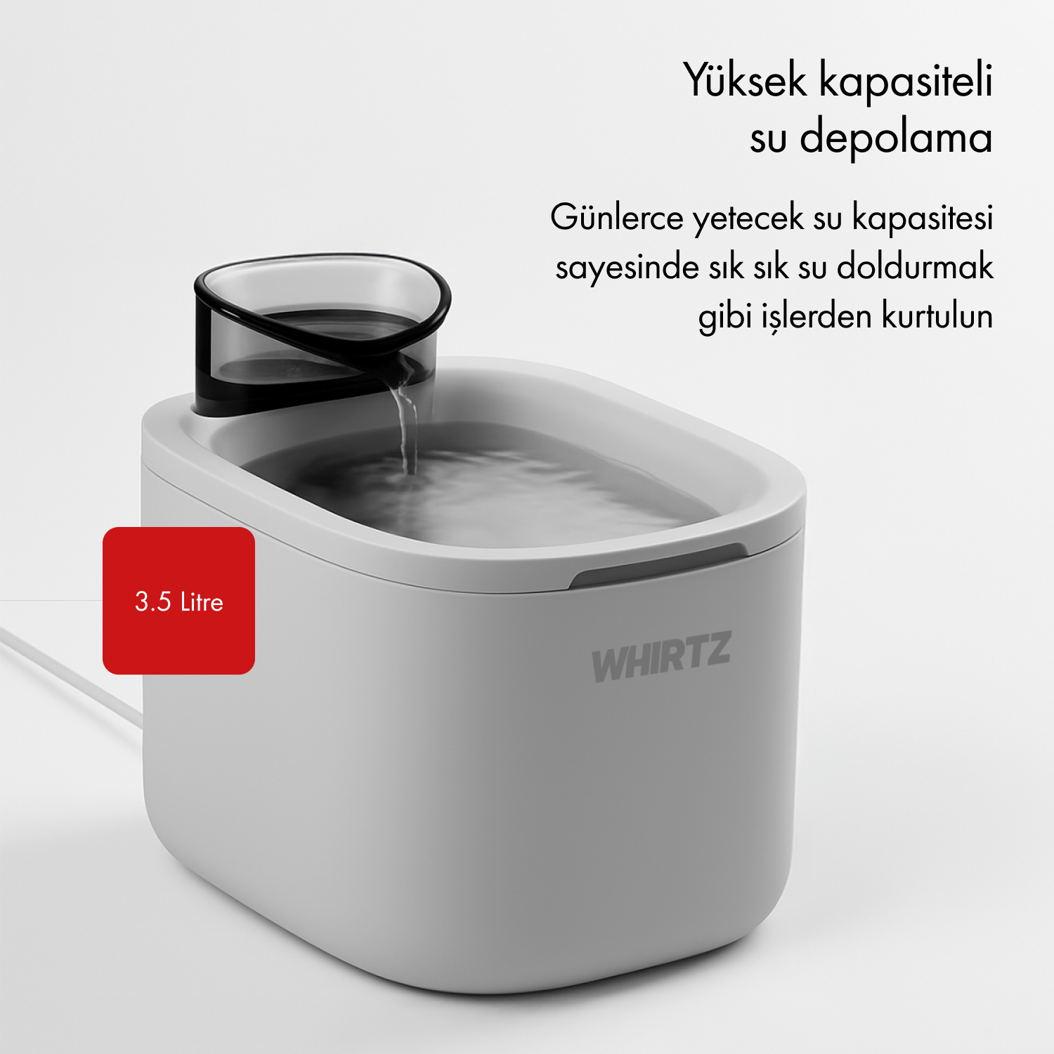 Whirtz Beyaz Akıllı Su Kabı