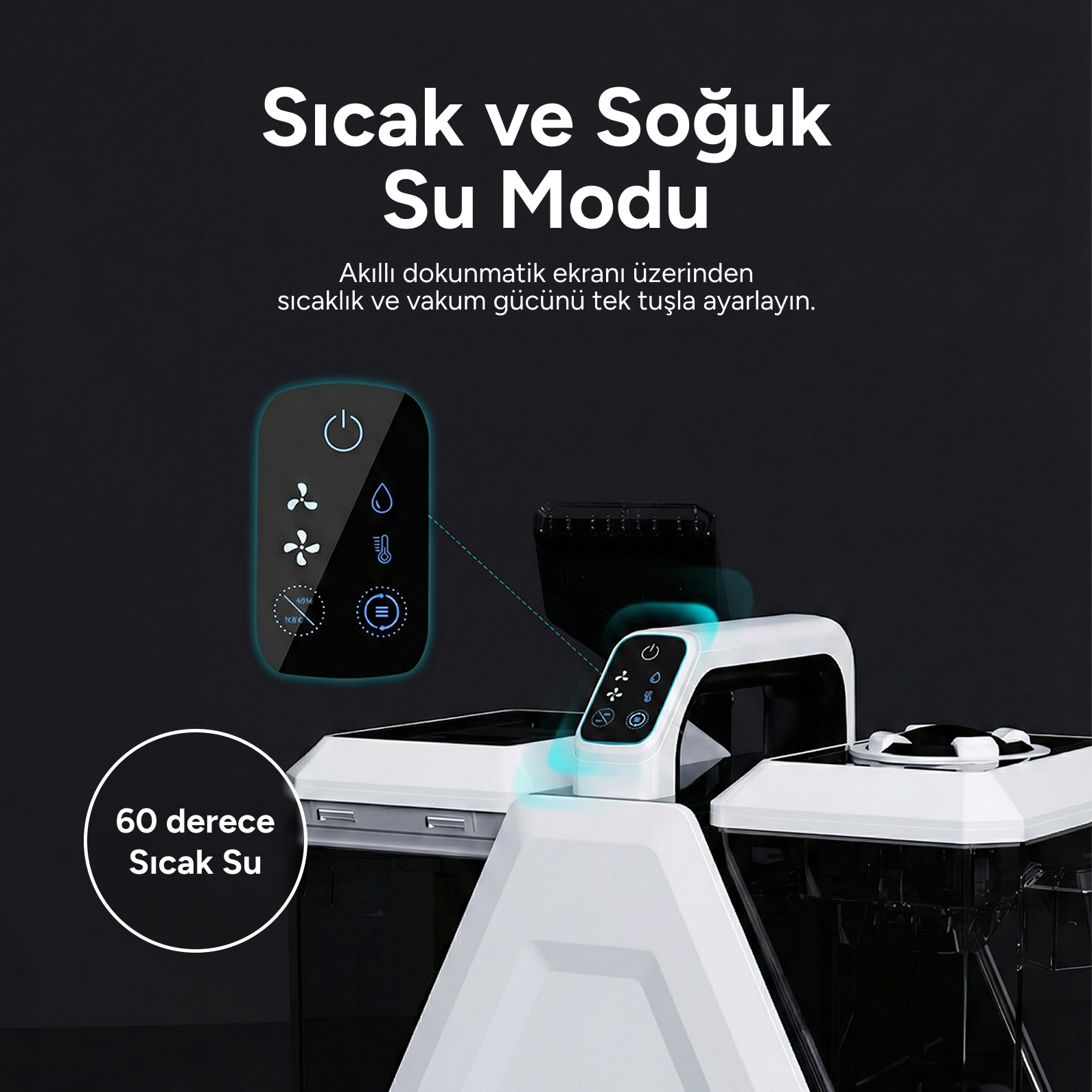 Whirtz Sıcak/Soğuk Fonksiyonlu Halı Yıkama Makinesi Beyaz